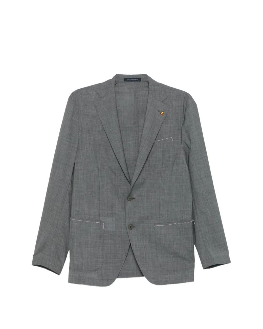 Sartoria Latorre Gray Notched-Lapel Wool Blazer for men
