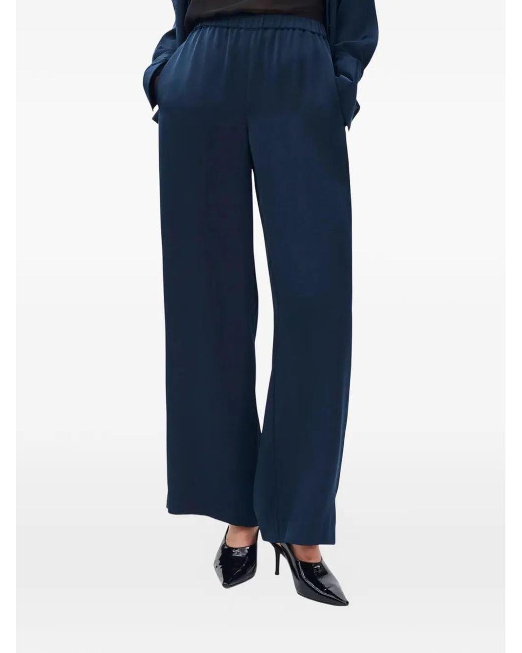 Rag & Bone Blue Olivia Side-Stripe Trousers