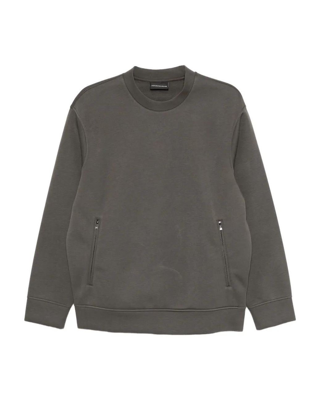 Emporio Armani Gray Zip-Pocket Sweatshirt for men