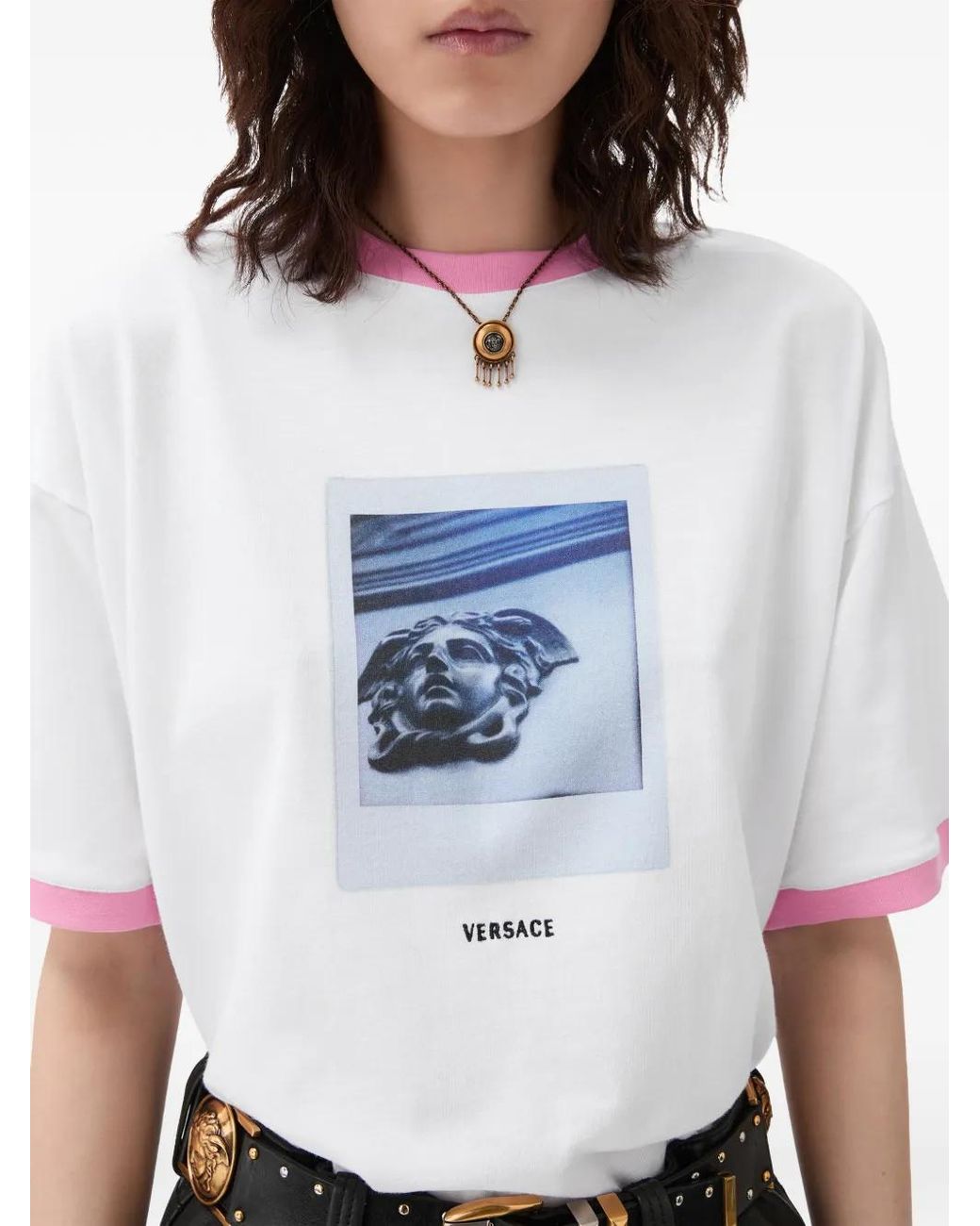 Versace White Printed Cotton-Jersey T-Shirt