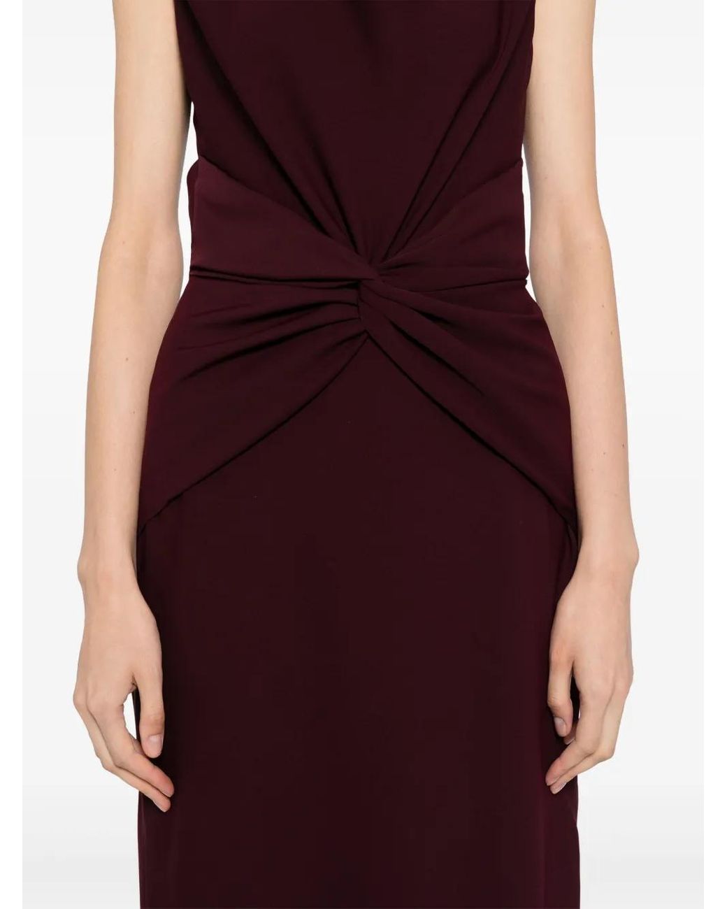 Amsale Purple Twist Crepe Dress