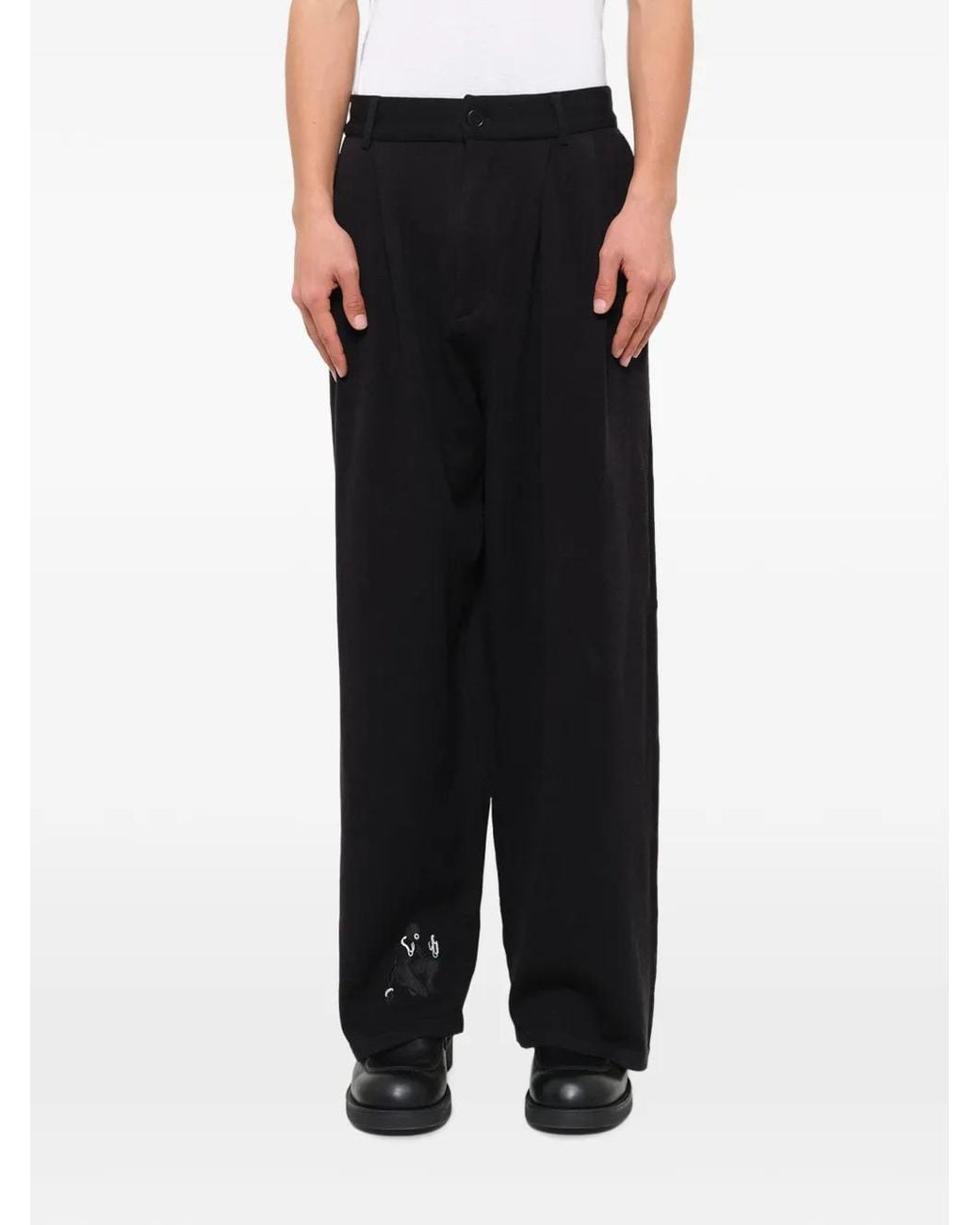House of Errors Black Cat Burglar Knitted Trousers for men