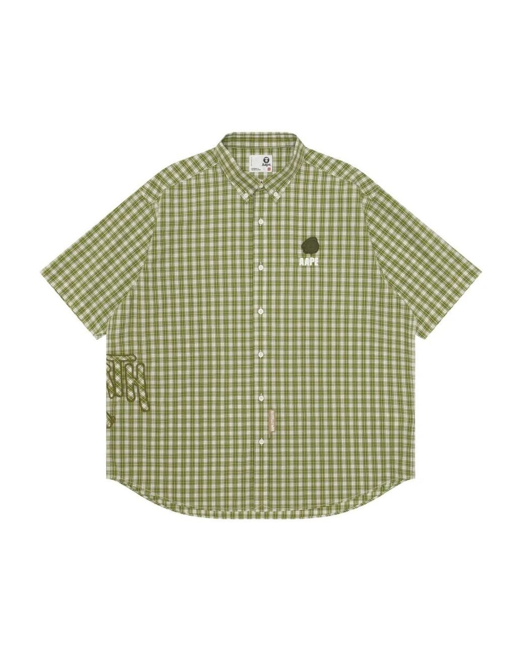 Aape By A Bathing Ape Green Plaid Shirt for men