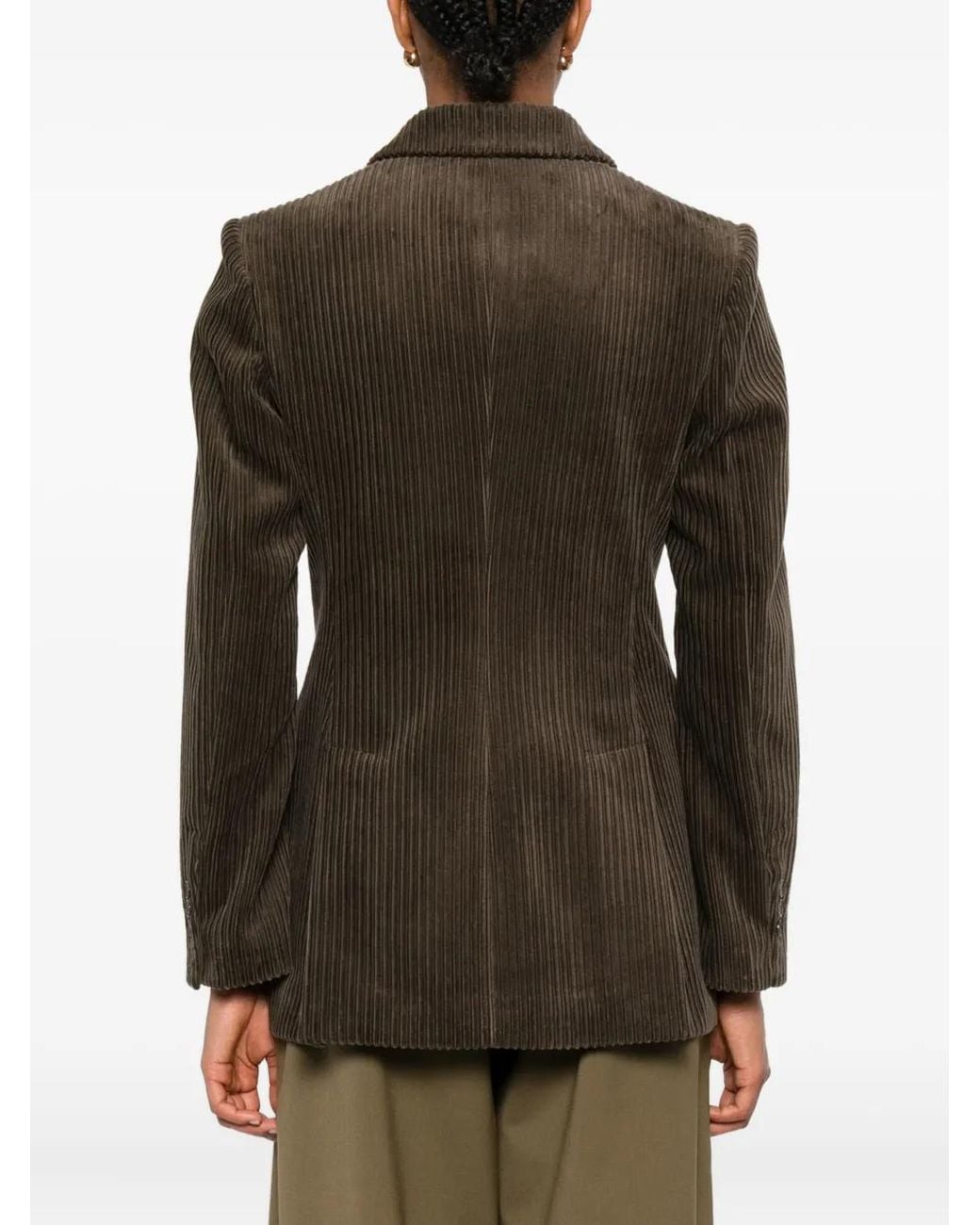 P.A.R.O.S.H. Ribfluwelen Blazer in het Green