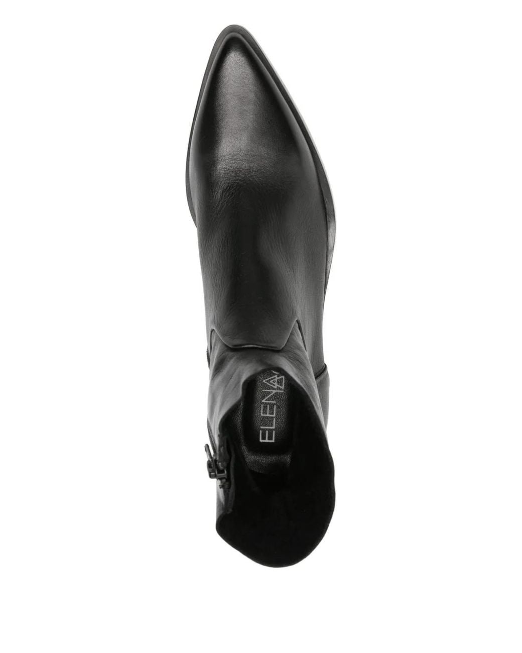 Elena Iachi Black Pointed-Toe Ankle Boots