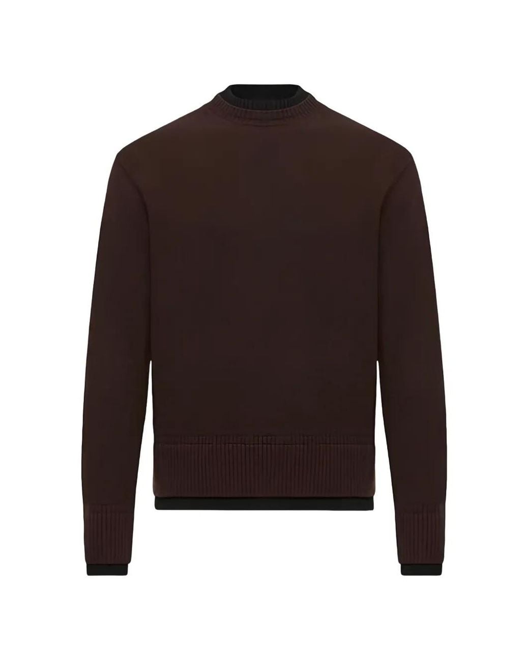 Moncler Brown Logo-Patch Layered-Effect Sweater for men