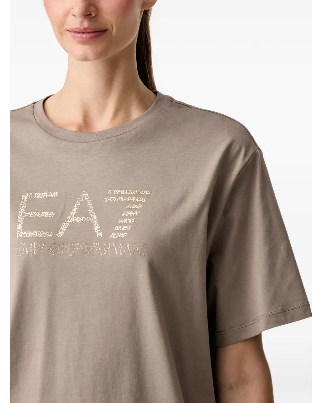EA7 Natural Logo-Print Short-Sleeved T-Shirt