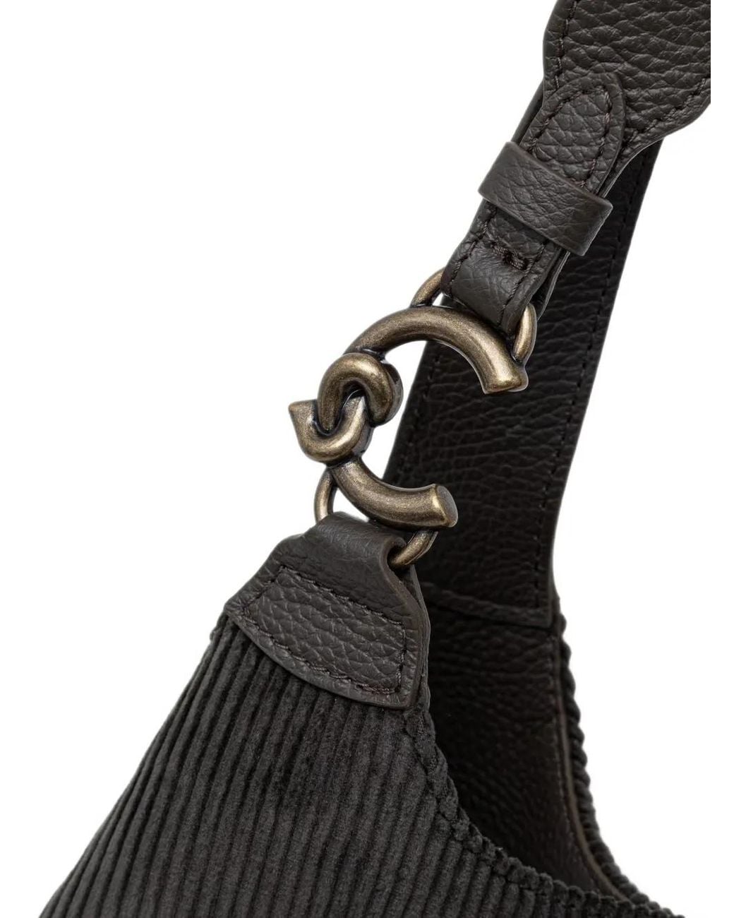 Coccinelle Black C-Easy Large Corduroy Tote Bag