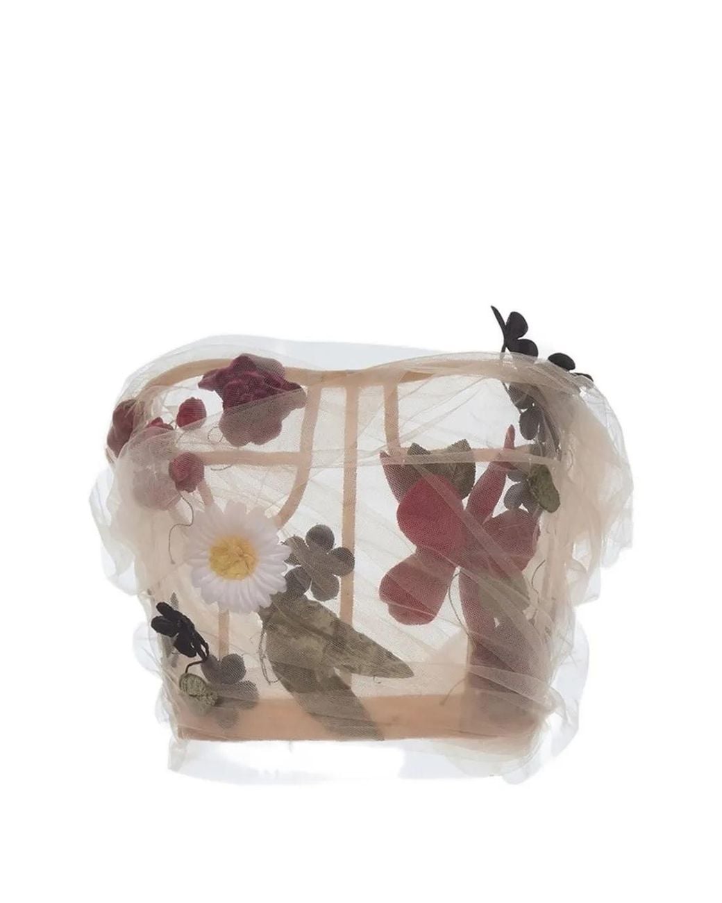 Monse Pink Floral-Motif Tulle Corset Top