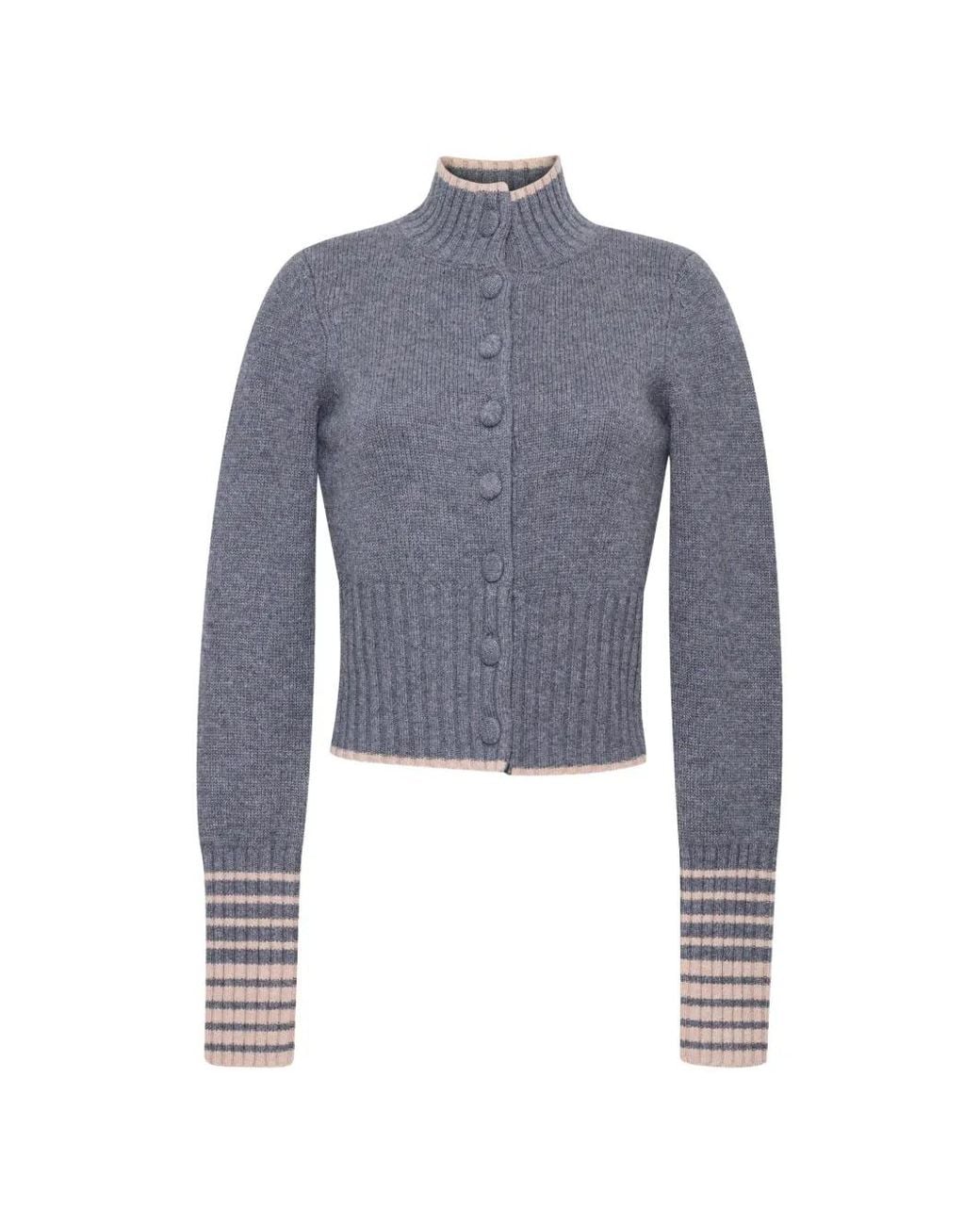 Cara Cara Blue Bowery Ribbed-Knit Cardigan