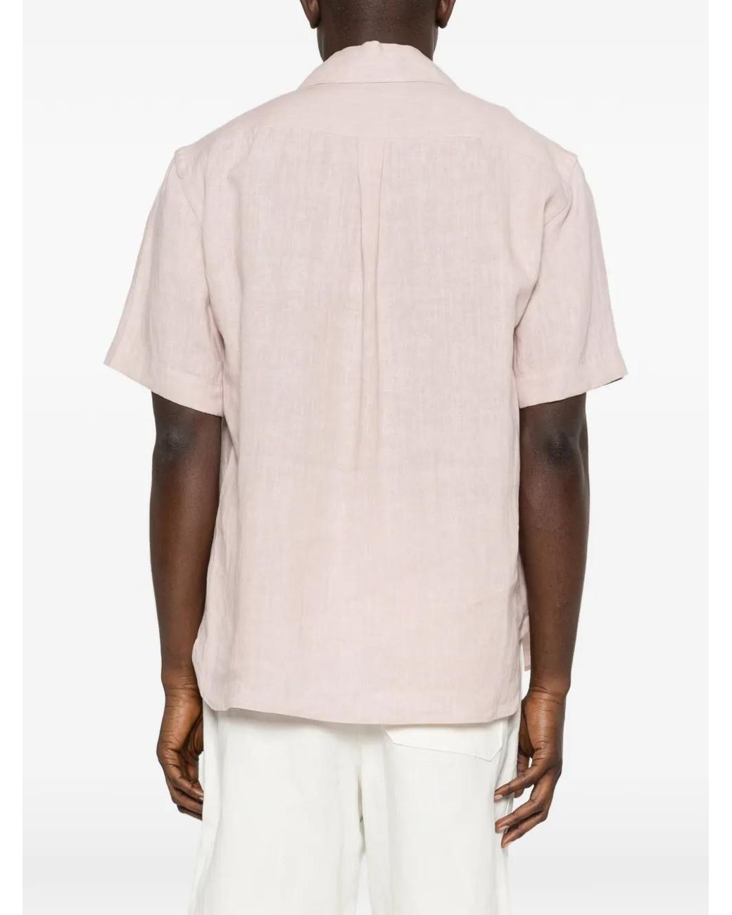 Eleventy Pink Linen Pocket Shirt for men