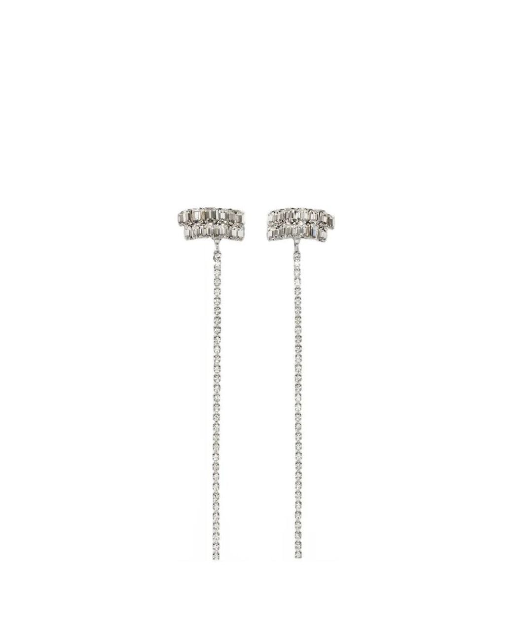 Magda Butrym White Crystal-Embellished Drop Earrings