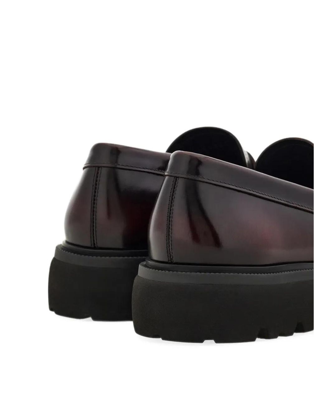 Ferragamo White Penny Loafers With Chunky Tread for men
