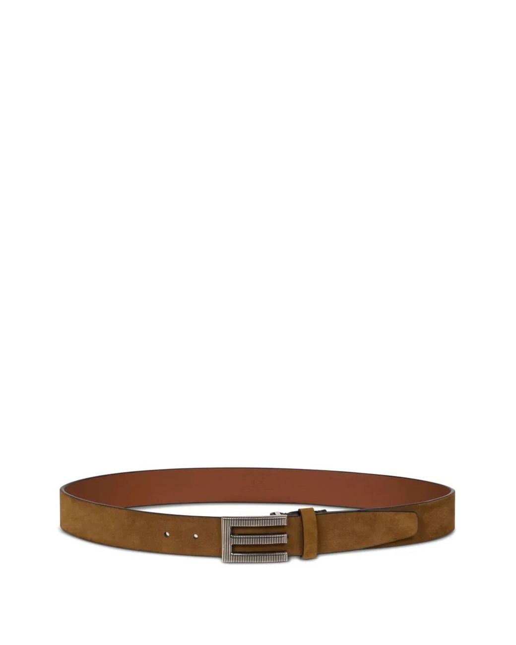 Etro Brown Monogram-Buckle Belt for men