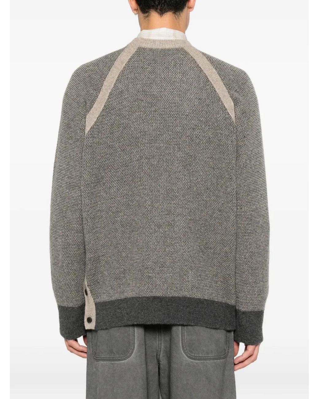 Ziggy Chen Gray Pull À Manches Raglan Et Fente Boutonnée for men