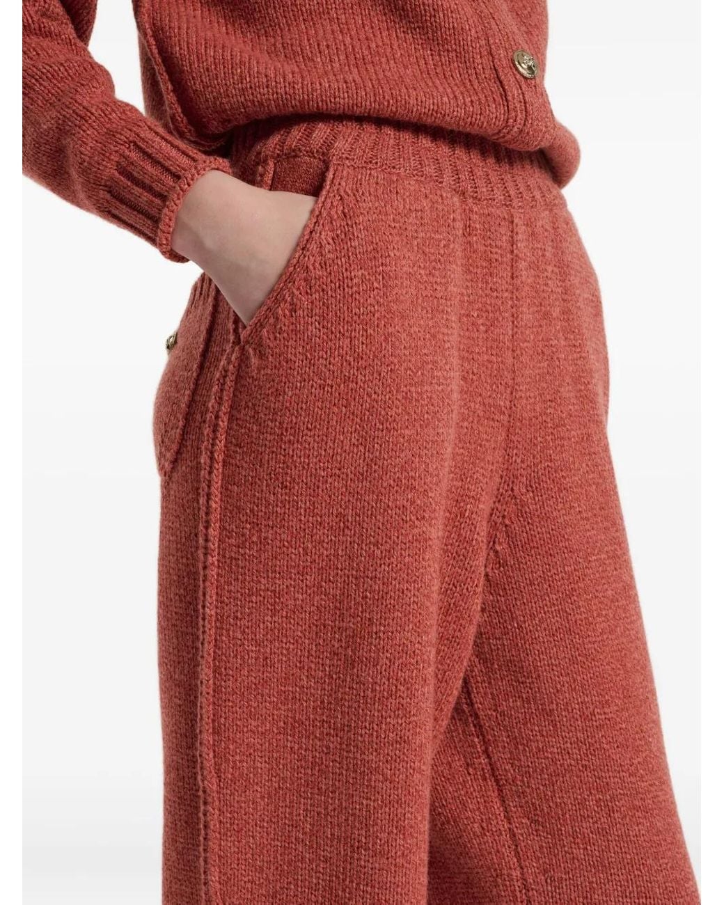 Barrie Red Pantalon En Cachemire