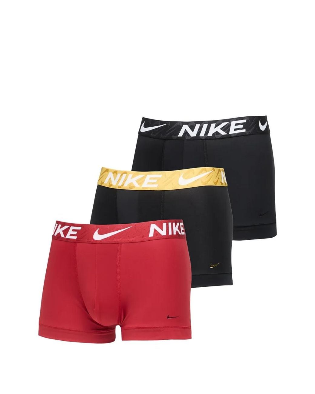 Nike Red Essential Micro Dri-Fit Boxer Shorts (Set Of Three) for men