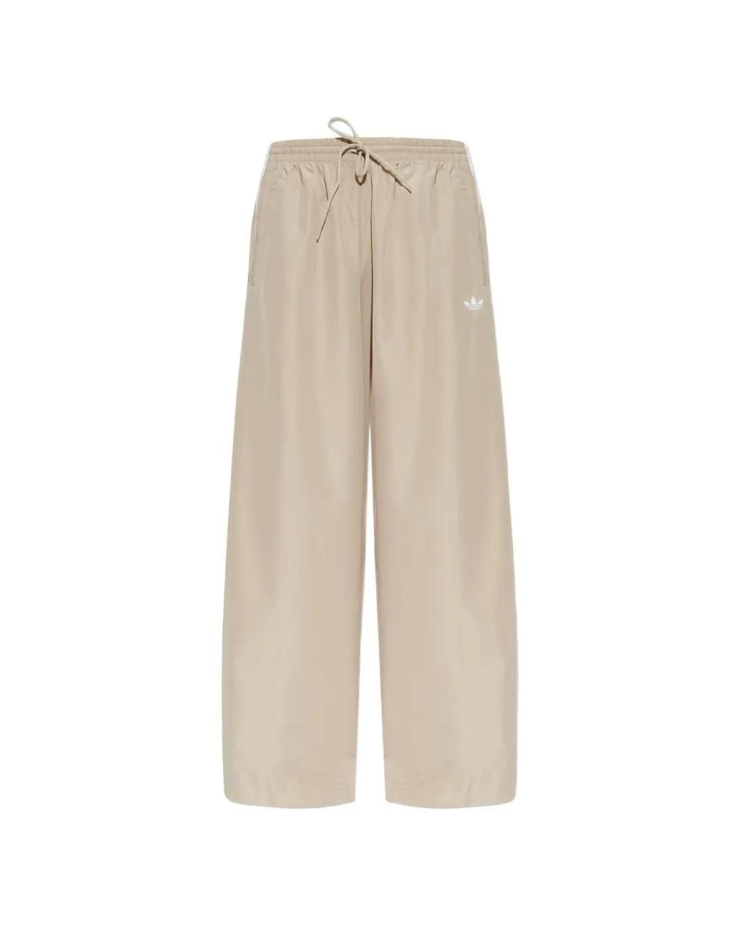 Adidas White Logo-Embroidered Track Pants