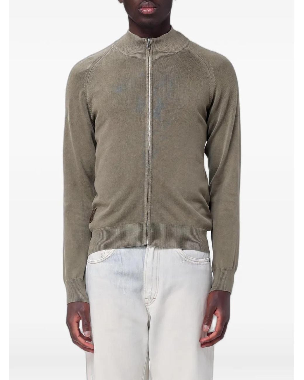 Blauer Gray Cardigan En Coton À Fermeture Zippée for men