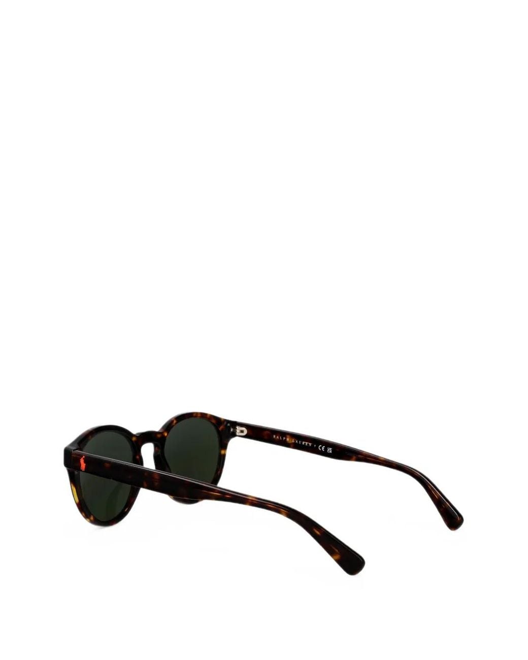 Polo Ralph Lauren Black Tortoiseshell-Effect Round-Frame Sunglasses for men