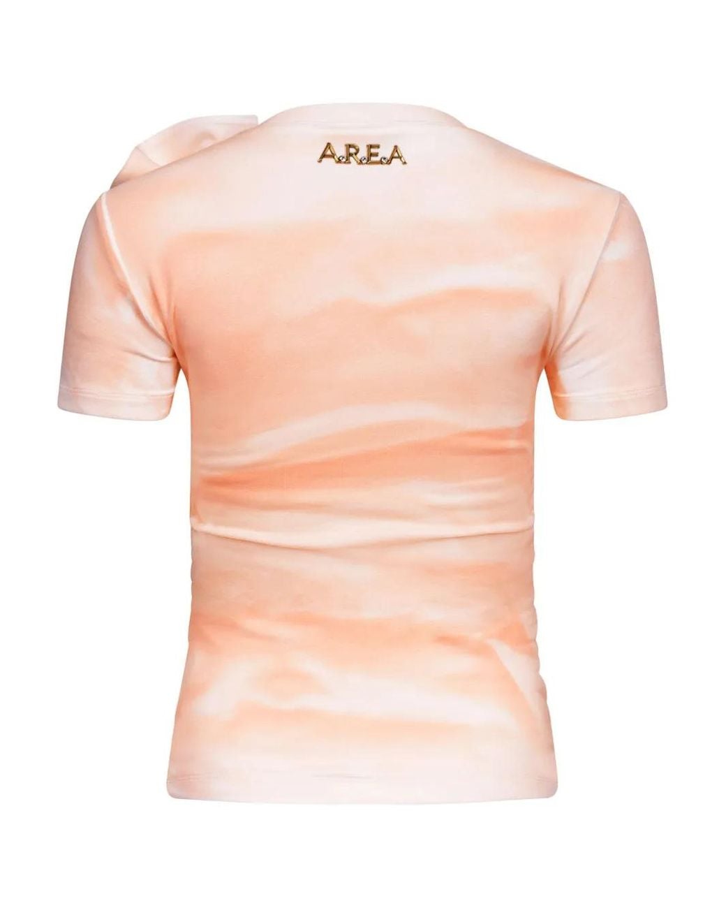Area Pink Ruffled Flower-Appliqué T-Shirt