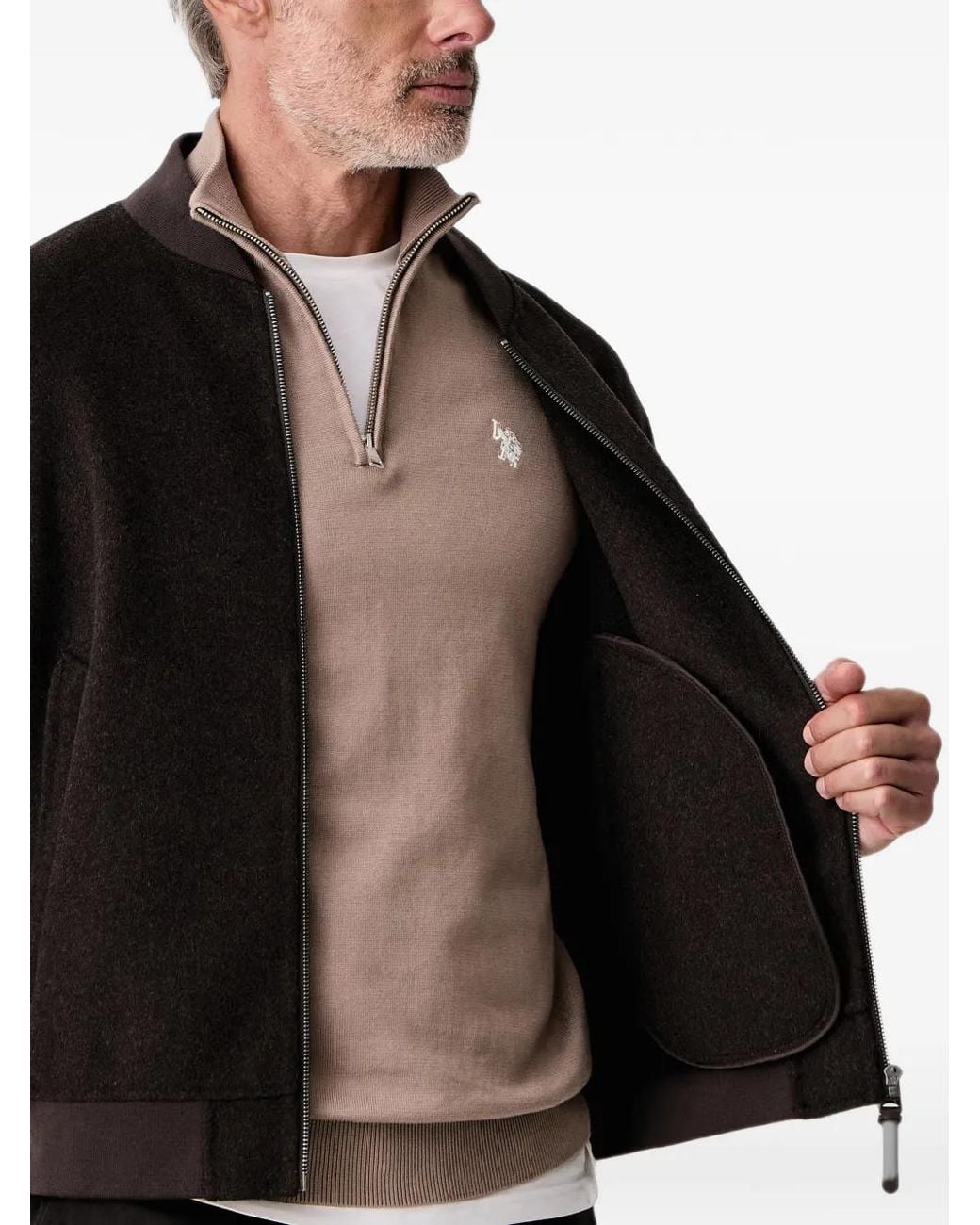 Joop! Black Logo-Patch Bomber Jacket for men