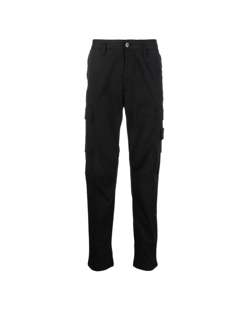 Stone Island Black 3100032 Stretch Organic-Cotton Twill 3100032 Cargo Pants for men