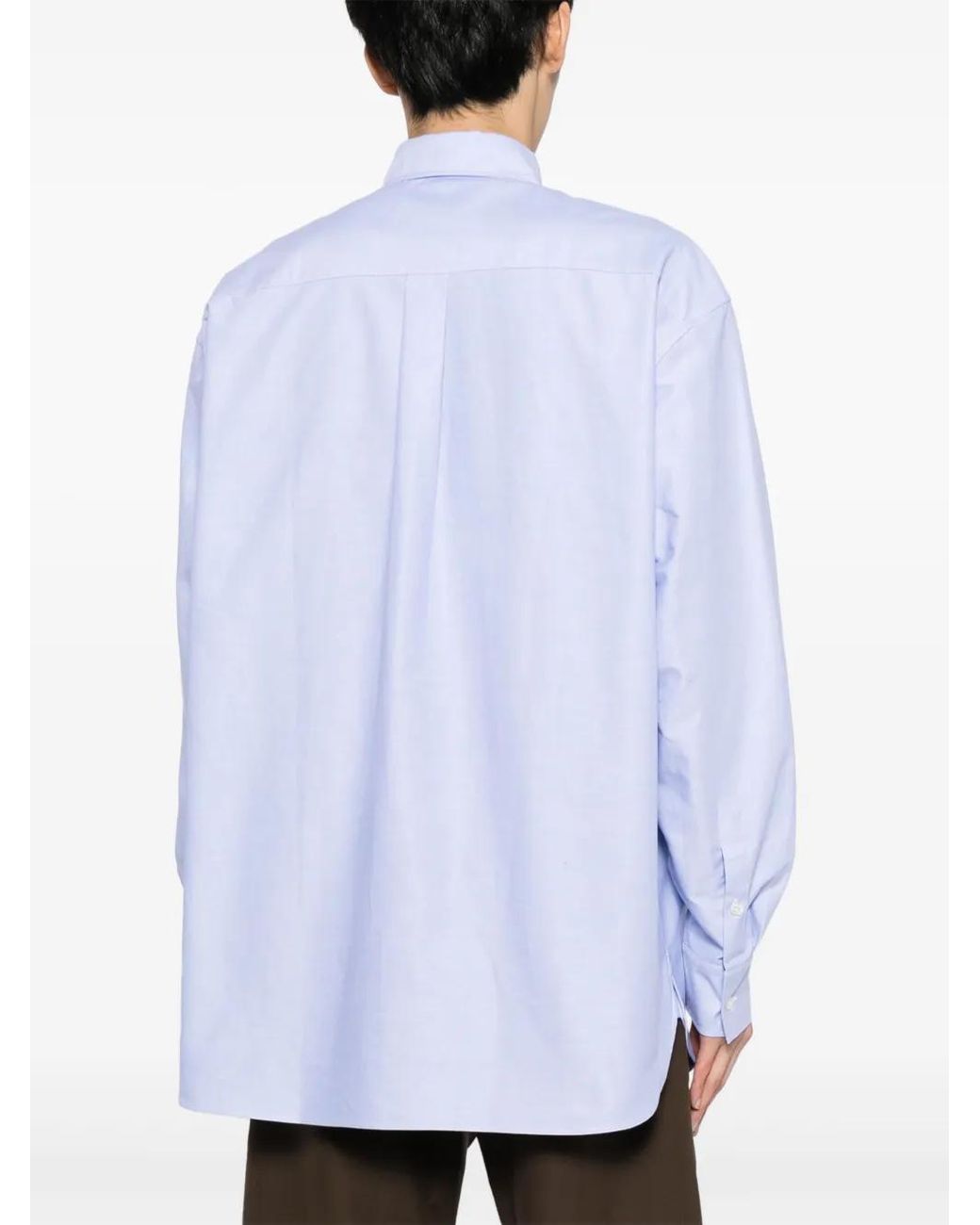 Marni Blue Long-Sleeve Cotton Shirt for men