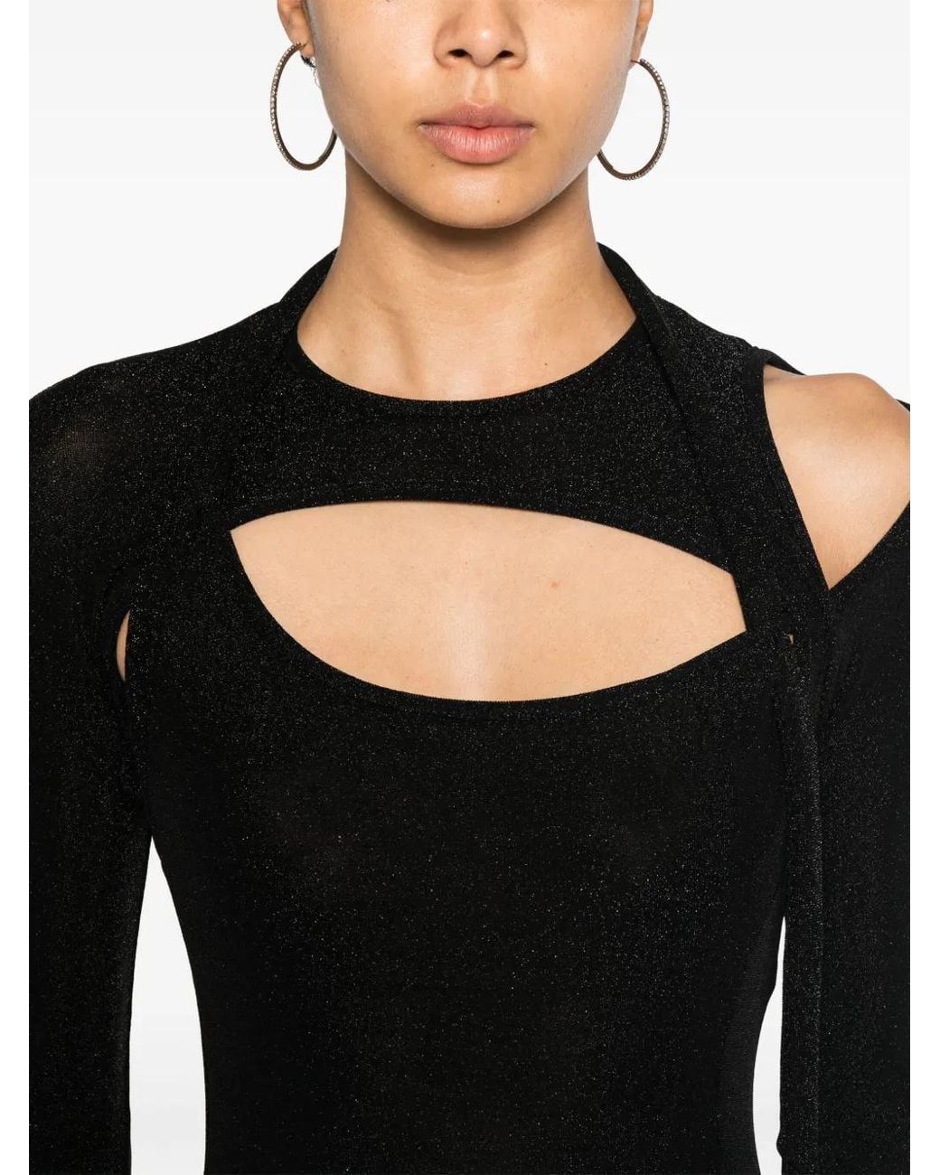 OTTOLINGER Black Cut-Out Details Mini Dress