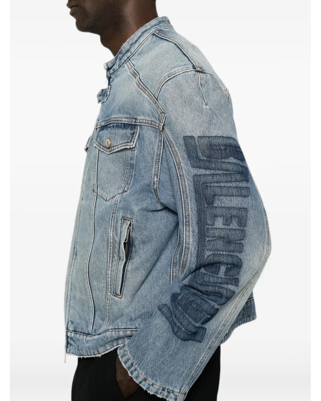 Balenciaga Blue Zip-Fastening Denim Jacket for men