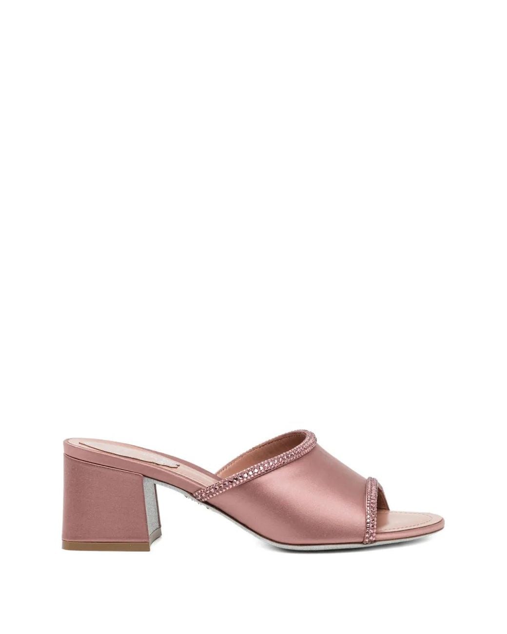 Rene Caovilla Pink Embellished Mules