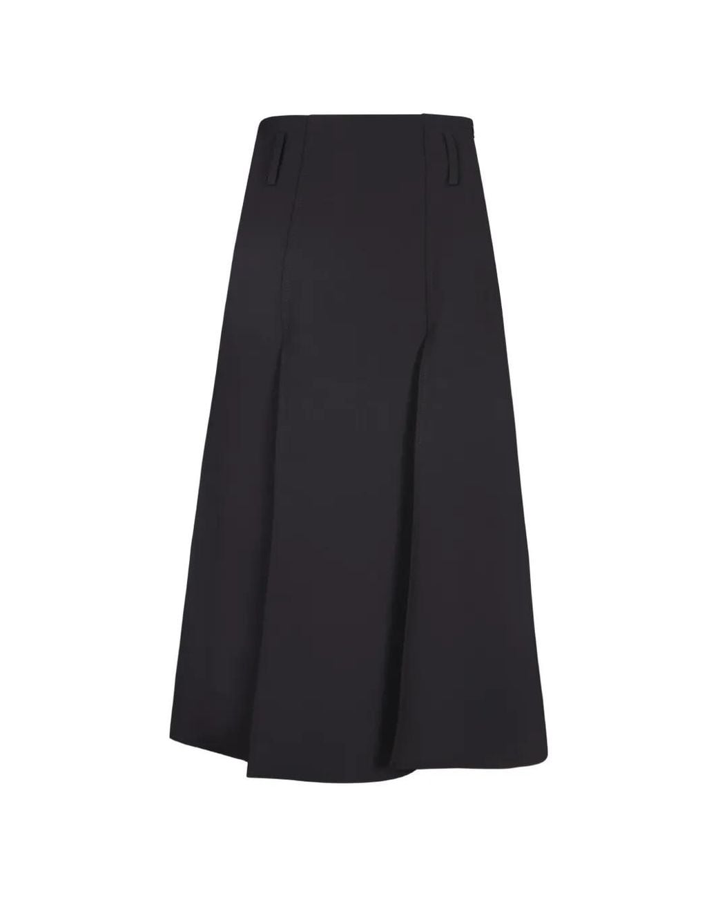 Blanca Vita Blue Pleated A-Line Midi Skirt