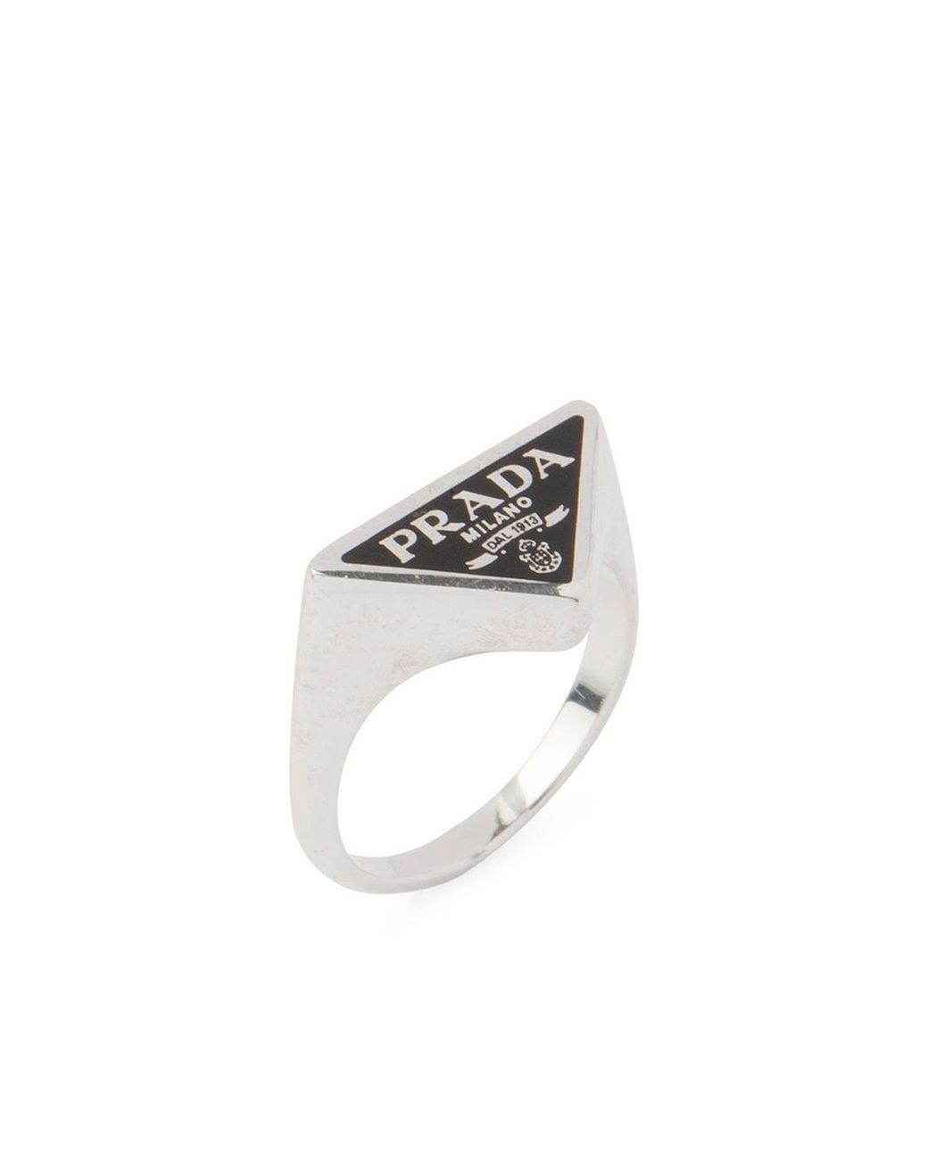 Prada Symbole Ring in Black | Lyst