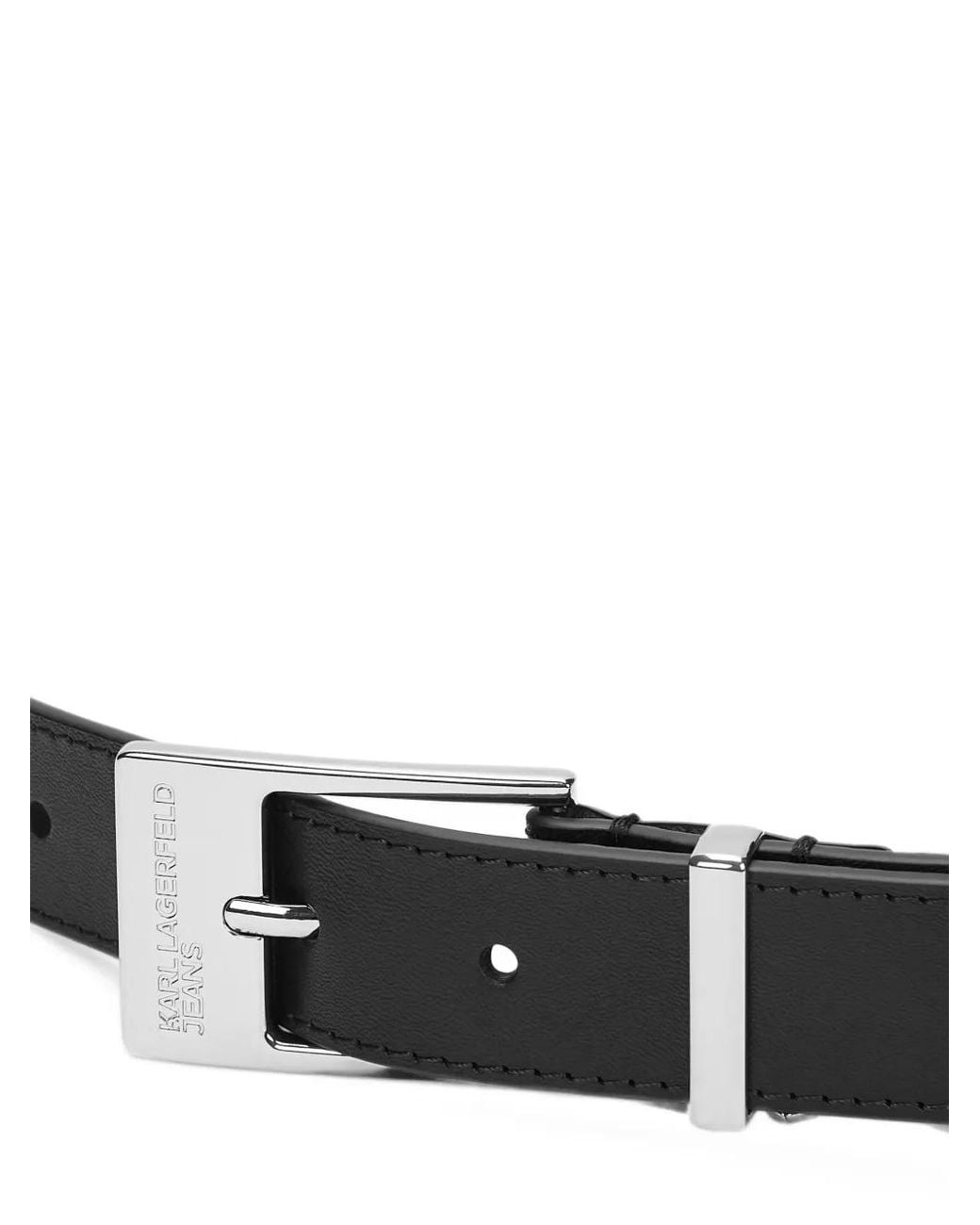 Karl Lagerfeld Black Chain-Detail Leather Belt