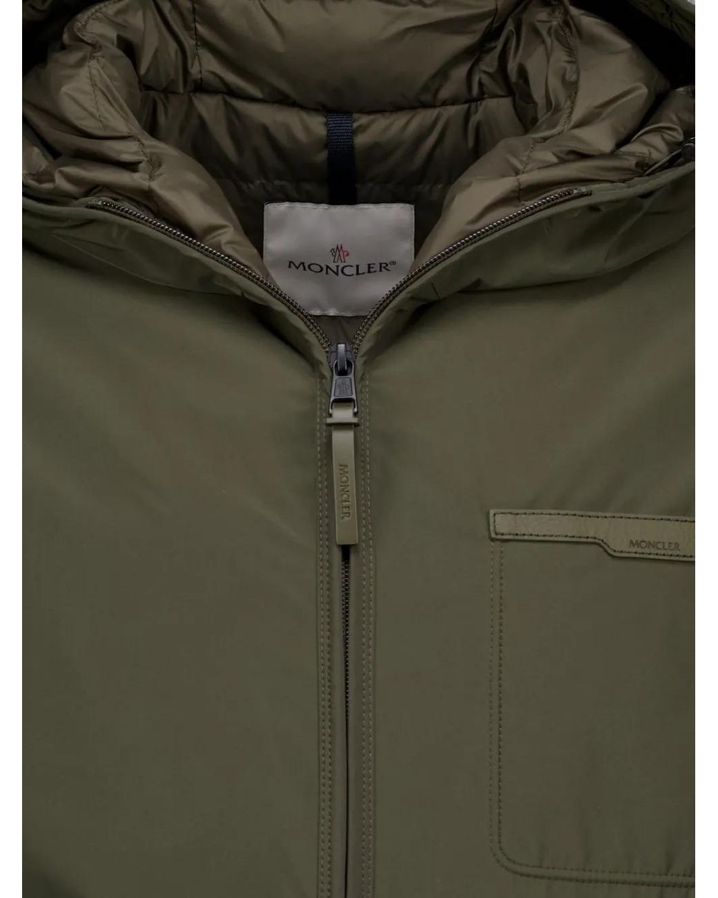 Moncler Green Doudoune Courte Austerin À Capuche for men