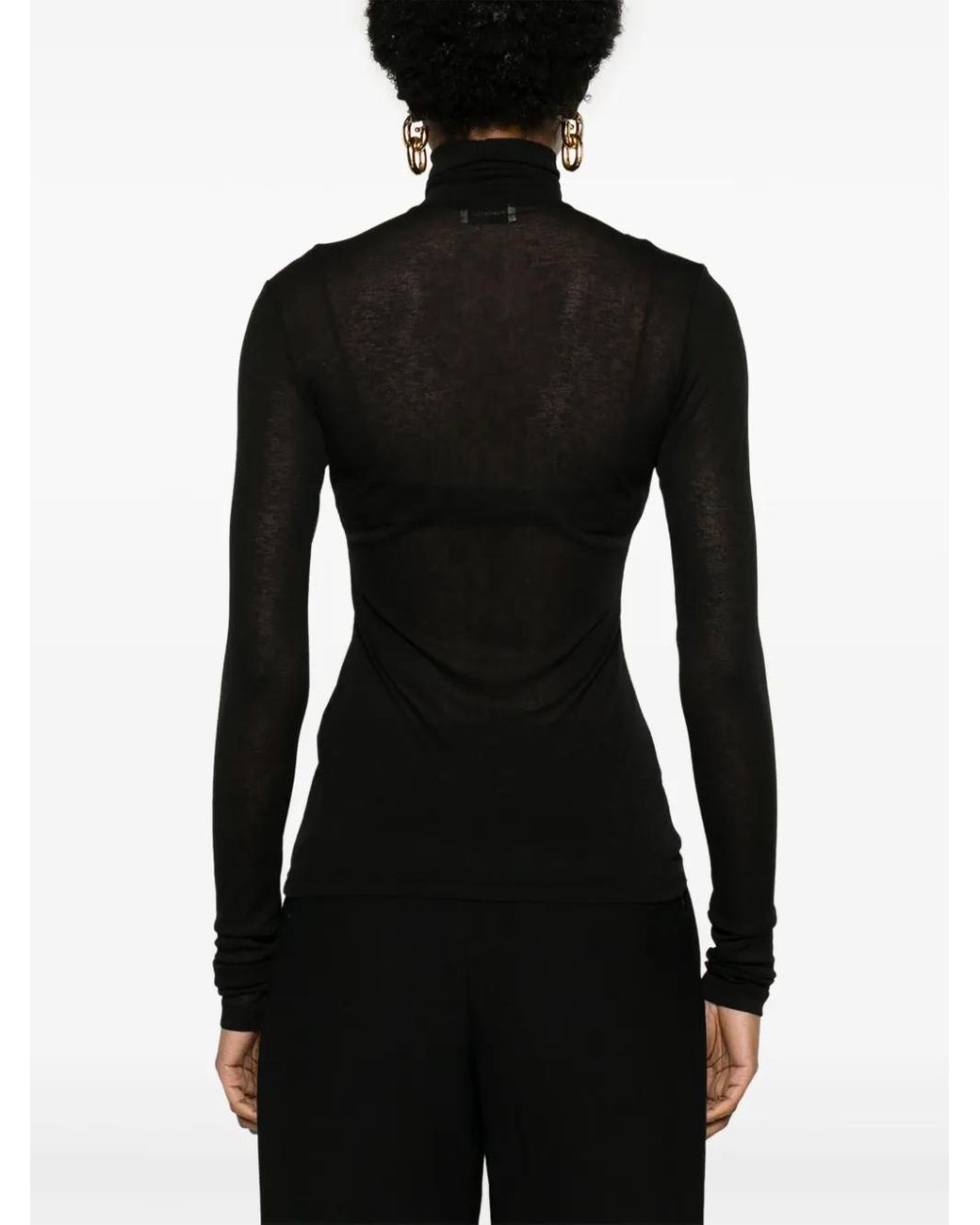 Nanushka Black Harri Roll-Neck T-Shirt