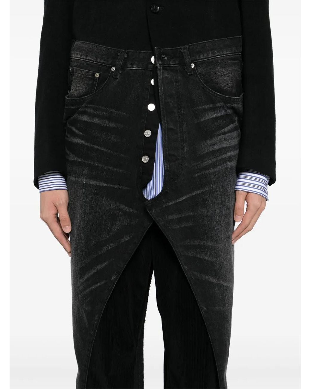 Abrigo Con Diseño Patchwork Junya Watanabe de hombre de color Black