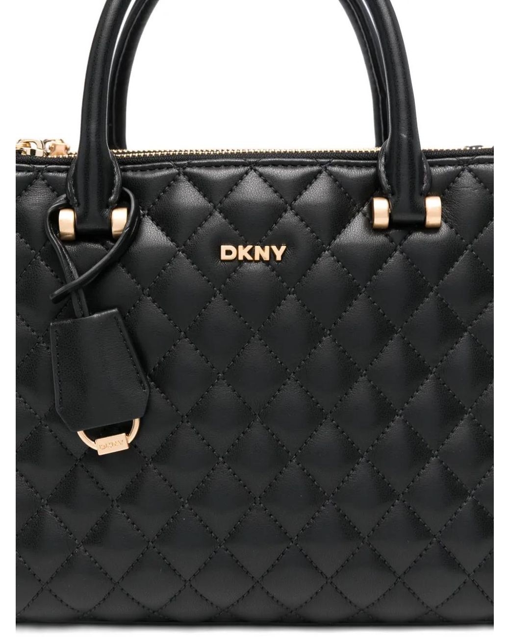 DKNY Black Quilted Tote Bag