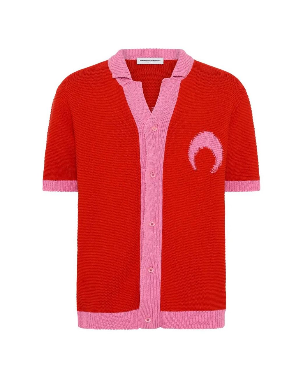 MARINE SERRE Red Crochet Moon Cardigan