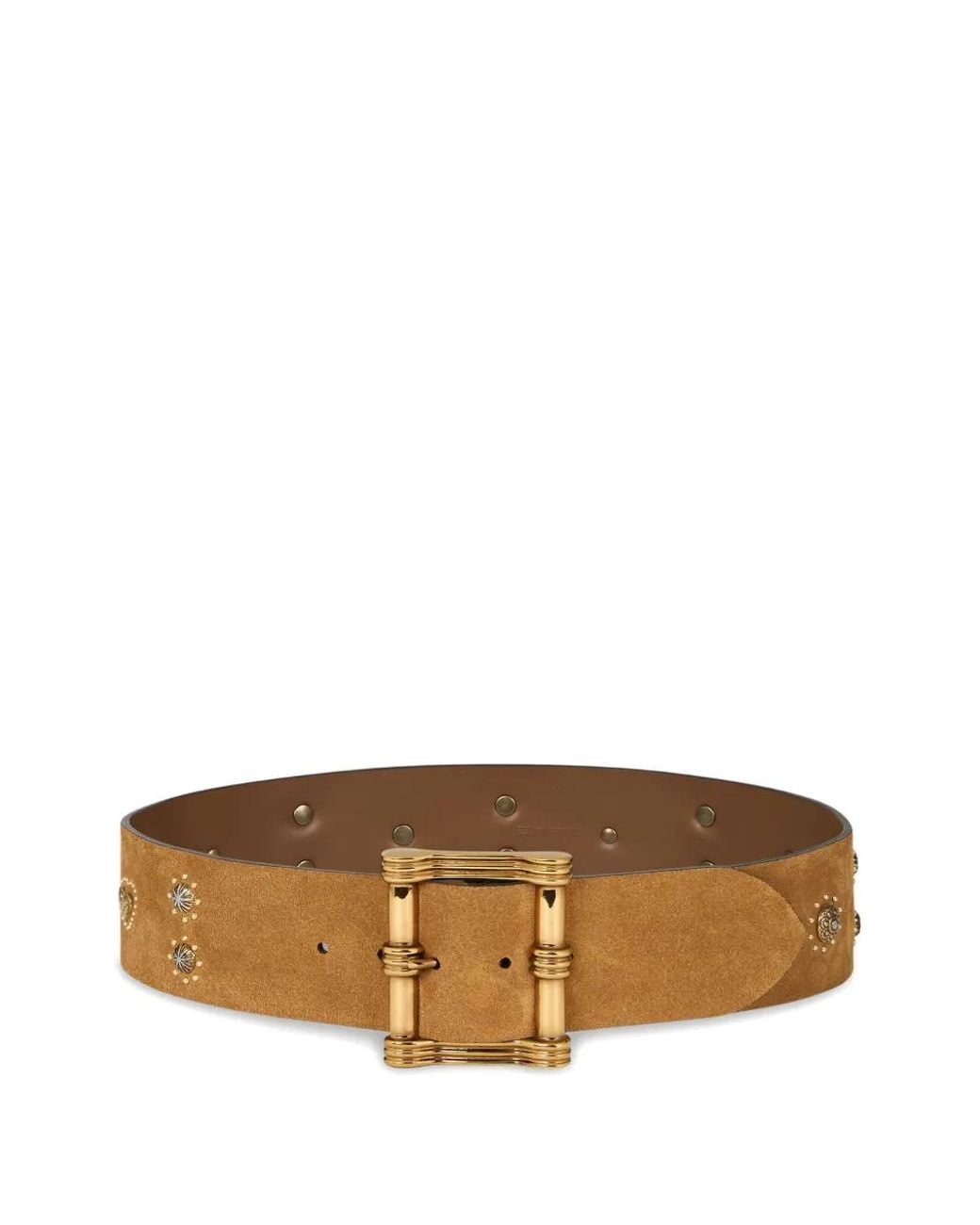 Etro Brown Suede Belt With Studs