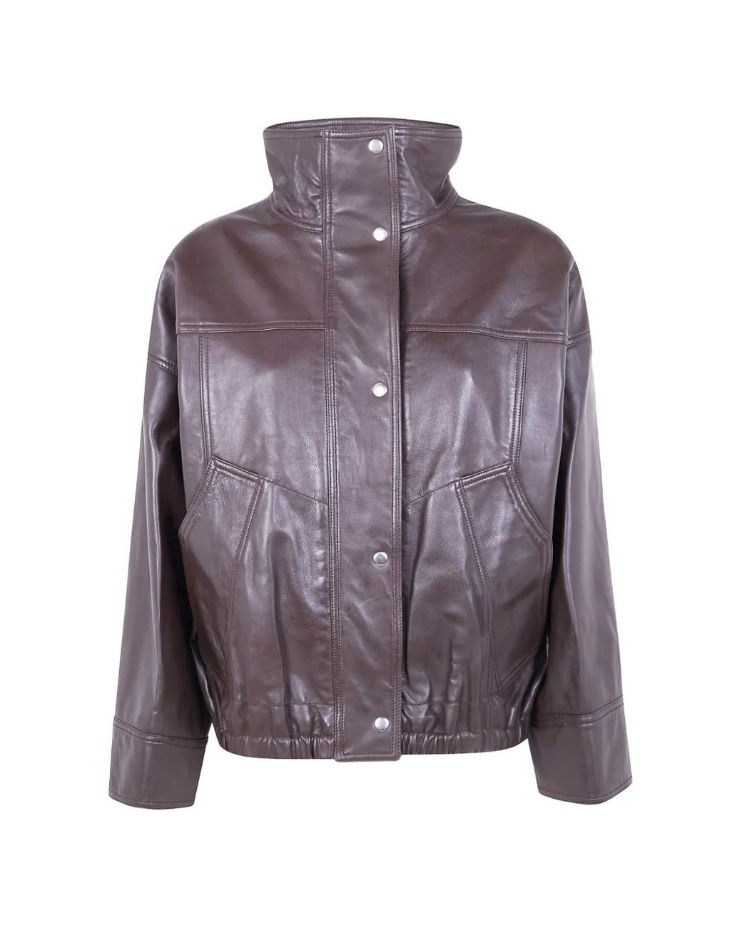 Rohe Purple Buttoned Leather Jacket