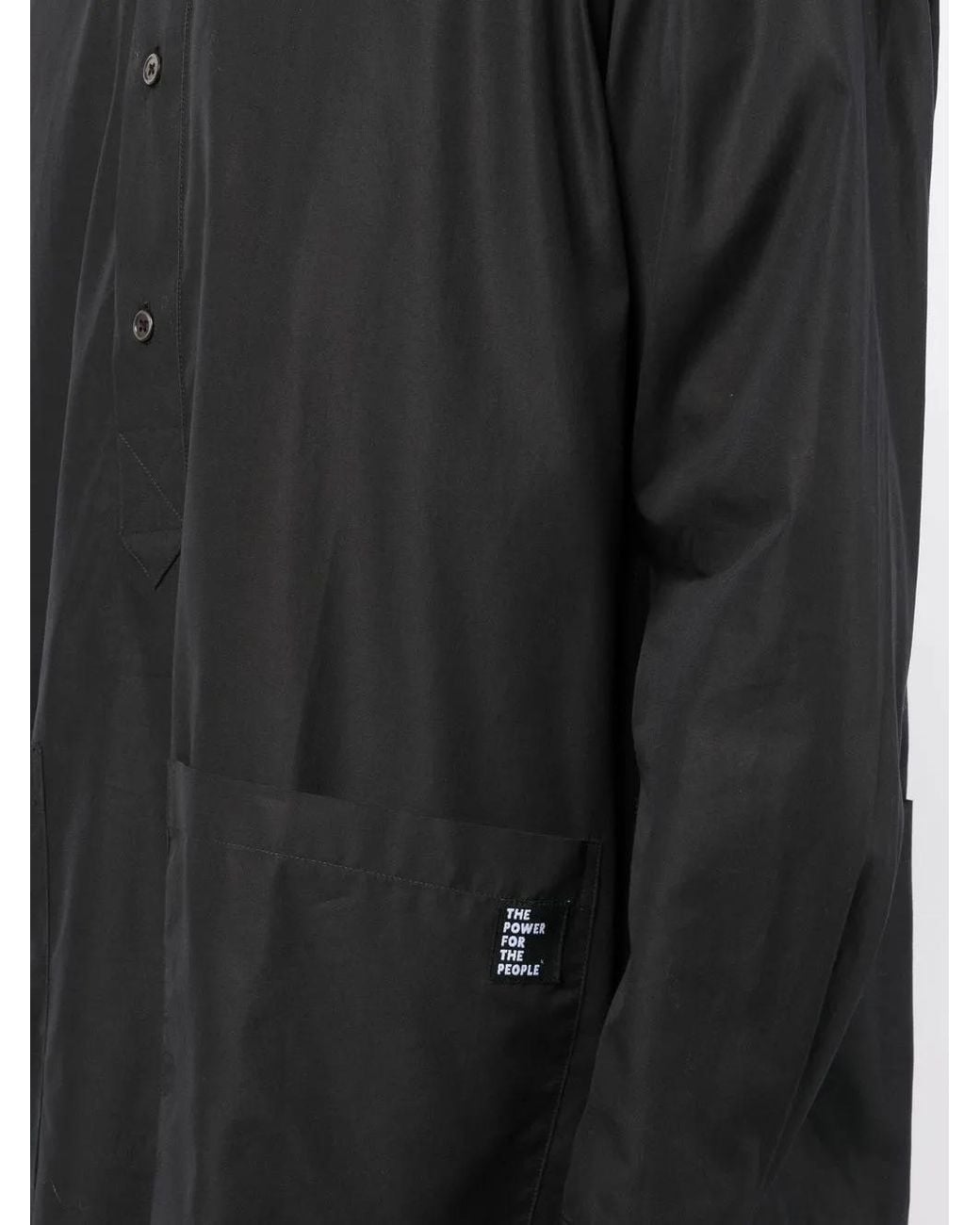 The Power for the People Black Logo-Patch Detail Shirt for men
