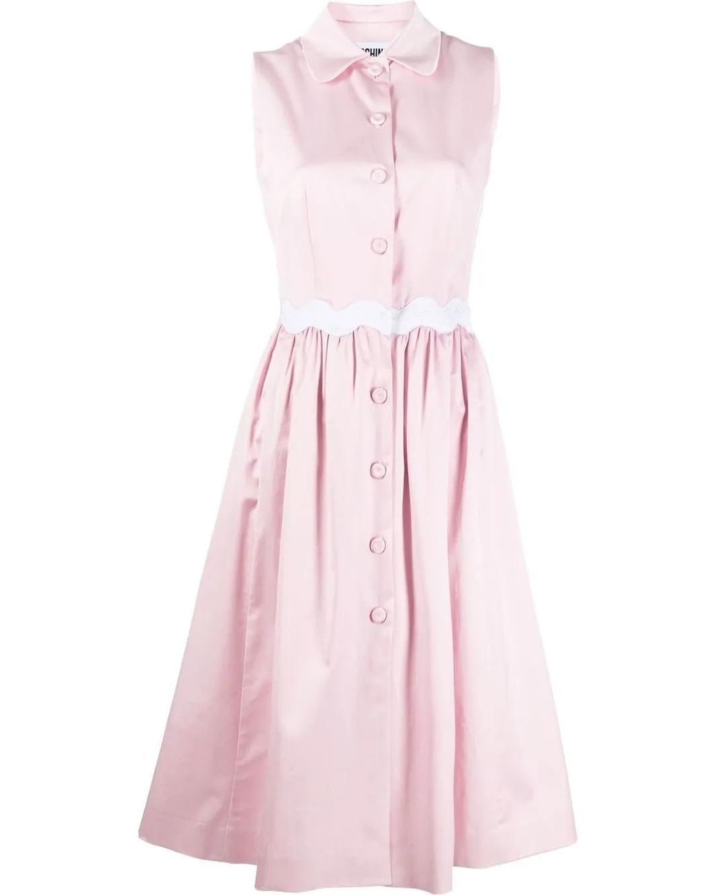 Moschino Pink Pleated Sleeveless Mini Dress
