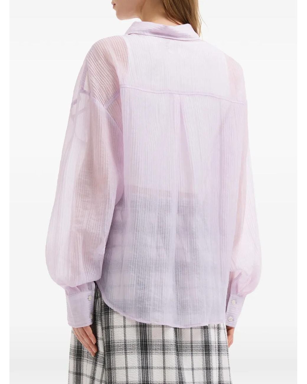 B+ AB Purple Balloon-Sleeve Shirt