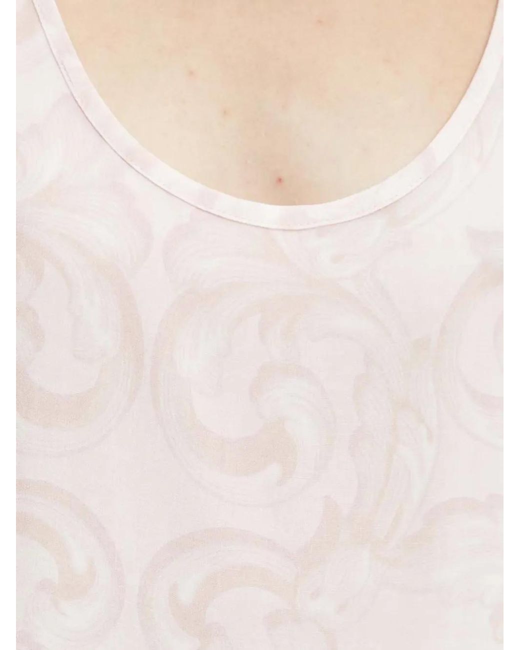 Silvian Heach White Patterned Scoop-Neck Blouse