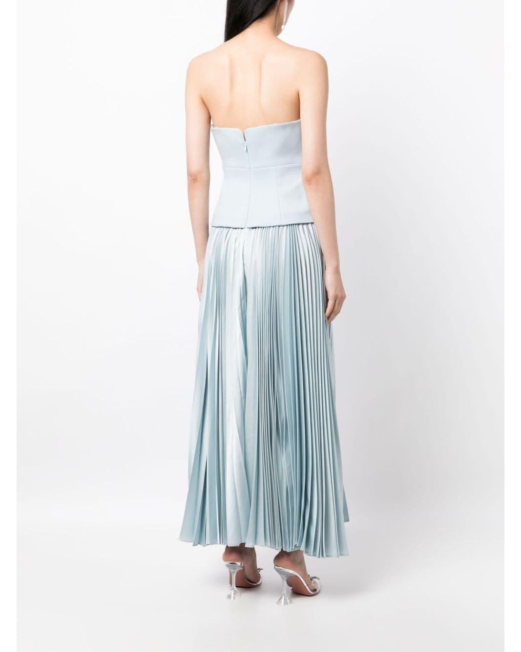 Acler Avonlea Pleated Midi Dress in Blue | Lyst