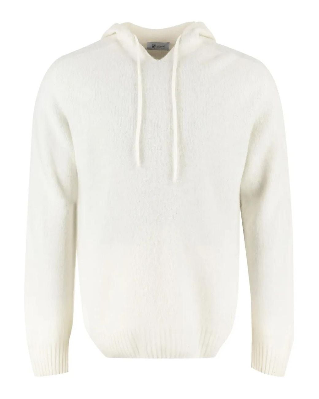 THE (Alphabet) White Wool-Blend Hoodie for men