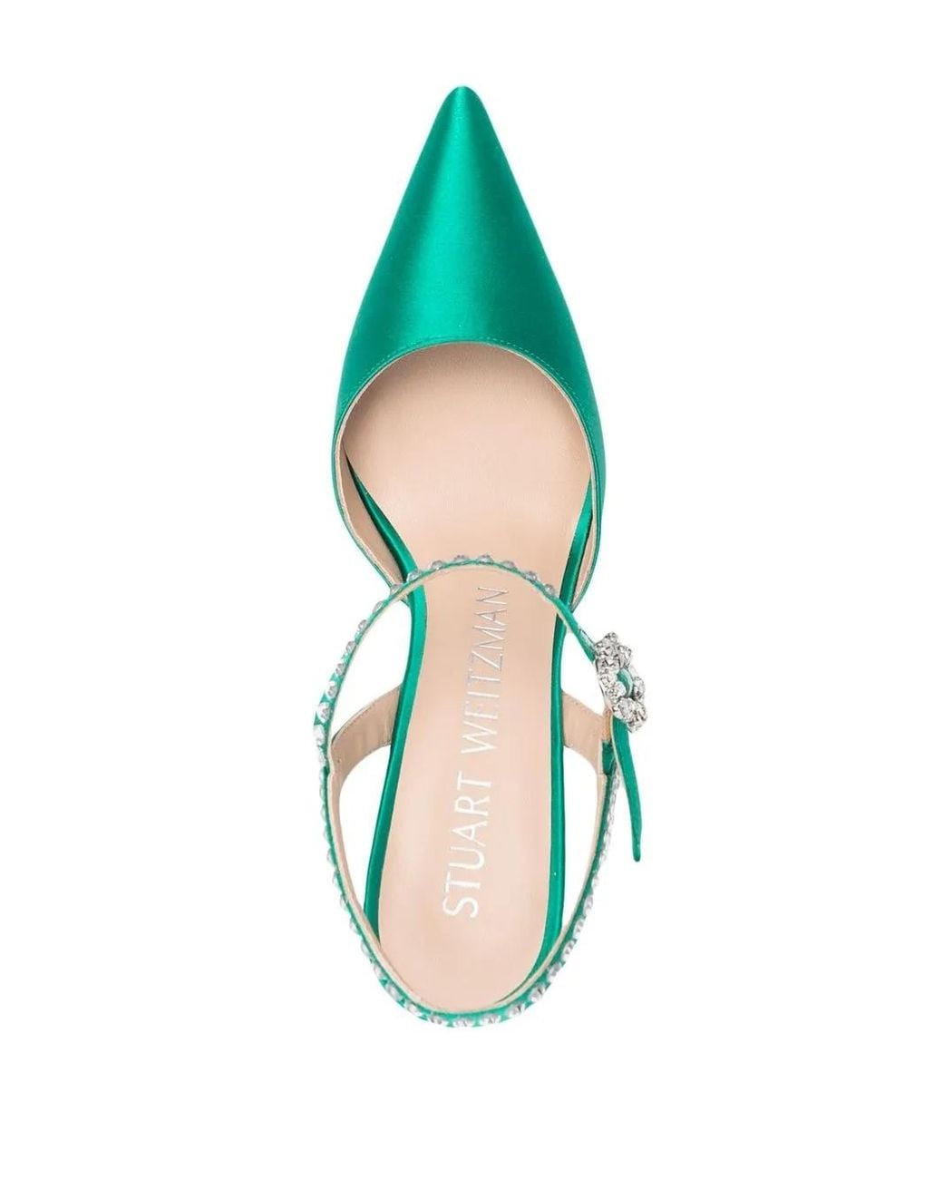 Stuart Weitzman Green Gemcut 100Mm Ankle-Strap Pumps