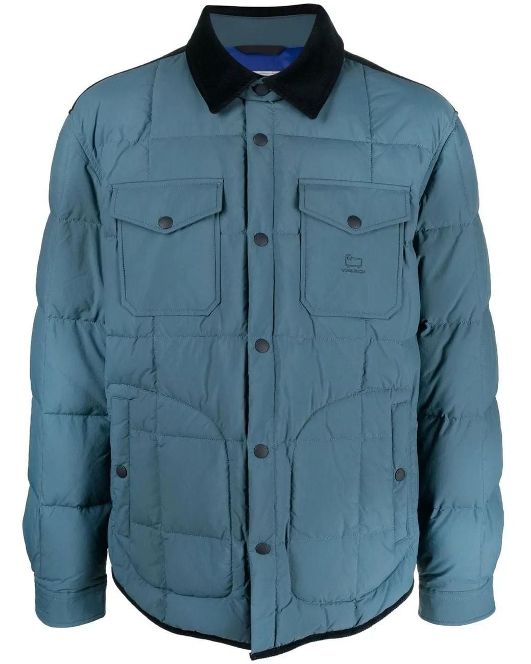 Woolrich Blue Quilted Press-Stud Fastening Jacket for men
