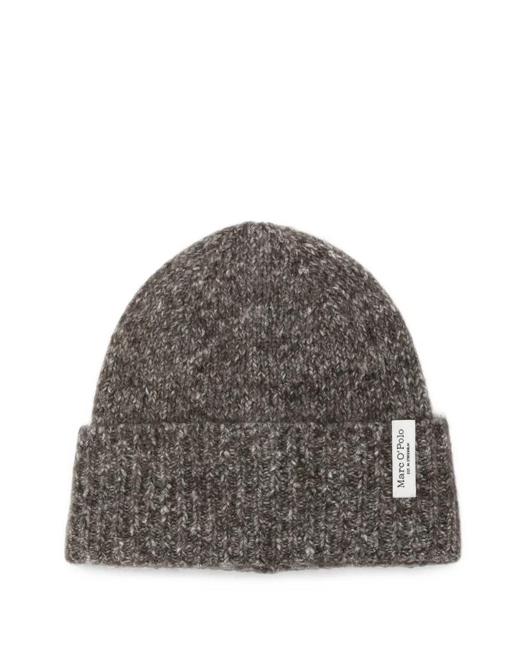 Marc O' Polo Gray Ribbed-Knit Beanie Hat